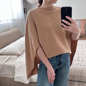 Sandro Wool Crew Neck Cape Sweater